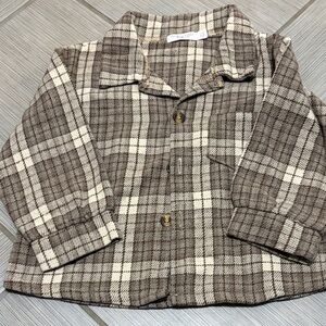 Unisex shacket Checkered Brown and Cream